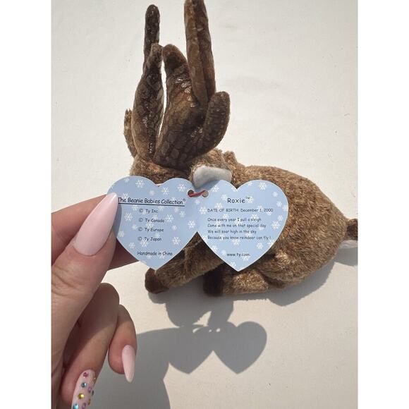 Ty Beanie Baby ROXIE the Reindeer 2000 Authentic Original Plush - Picture 2 of 4